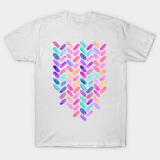 Rainbow Herringbone Watercolor Oblongs T-Shirt